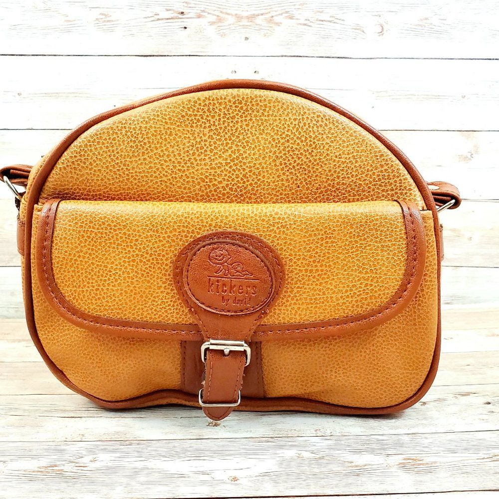 Vintage Kickers by David Brown Faux Leather Purse Crossbody Zip Close Handbag